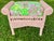 1970s Hollywood Regency Pink Wicker Vanity Stool & Matching Pillow Set – Tailored Lilly Pulitzer "On Parade" Cushion For Sale - Image 4 of 12