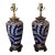 Late 20th Century Oriental Style Painted Ceramic Vase Lamps ~ a Pair For Sale