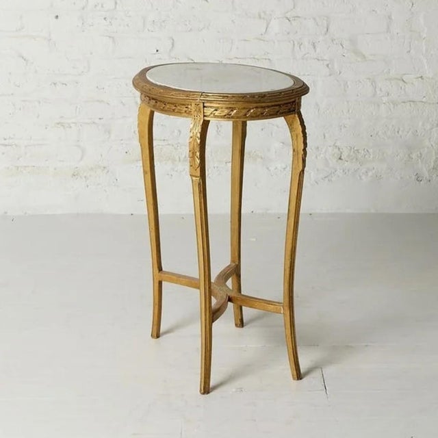 19th Century Marble & Oak Tea Table For Sale - Image 4 of 6