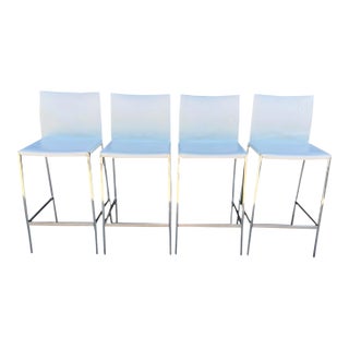 Zanotta Lio Leather Counter Stools- A Set of 4 For Sale