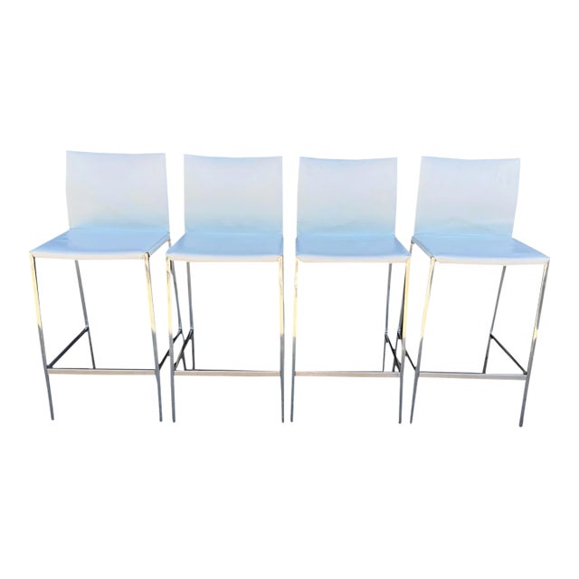 Zanotta Lio Leather Counter Stools- A Set of 4 For Sale