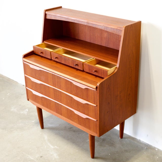 1950s Danish Teak Secretary Desk For Sale - Image 12 of 12