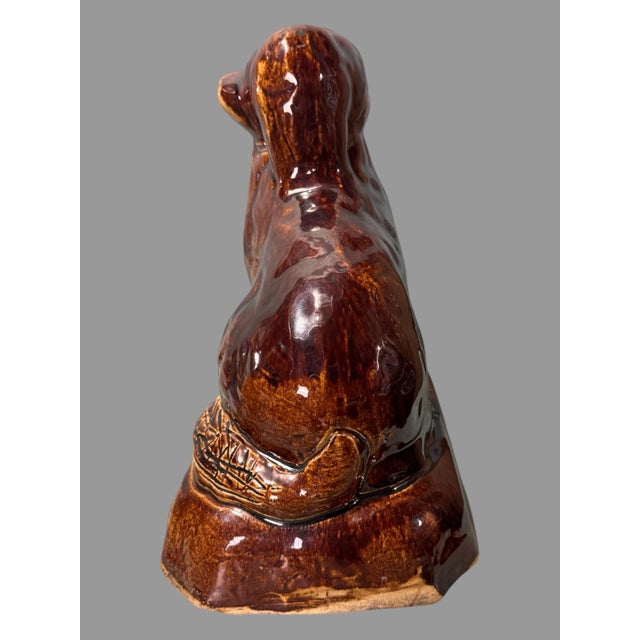 Antique Bennington or Rockingham Figural Spaniel Dog 10" Statue Sculpture For Sale - Image 6 of 12