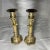 Metal 1970s Brass Candlestick Holders With a Brass Bow- a Pair For Sale - Image 7 of 7