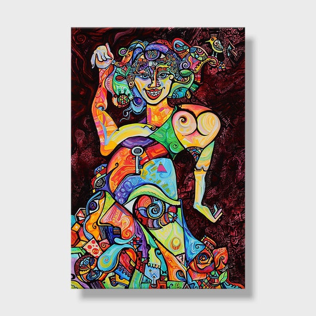 This is a one of a kind original cubist painting by San Diego artist, Alexander Arshansky. Its dimensions are 24" x 36" x...