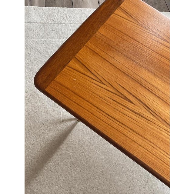 Brown Mid-Century Modern Teak Coffee Table with Brass Feet, Sweden, 1960s For Sale - Image 8 of 12