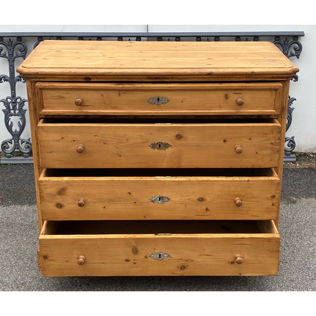Pine Empire-Style Chest of Four Drawers For Sale - Image 12 of 15