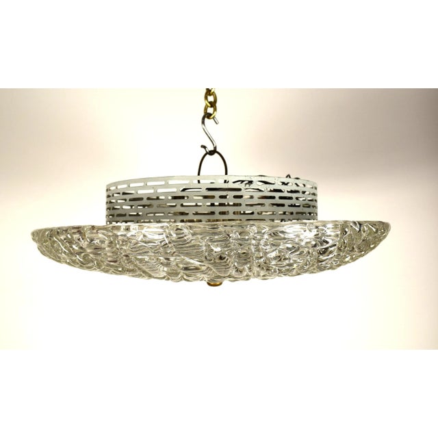 Kalmar Round Flush Mount in Textured Glass by J. T. Kalmar for Kalmar, 1960s For Sale - Image 4 of 7