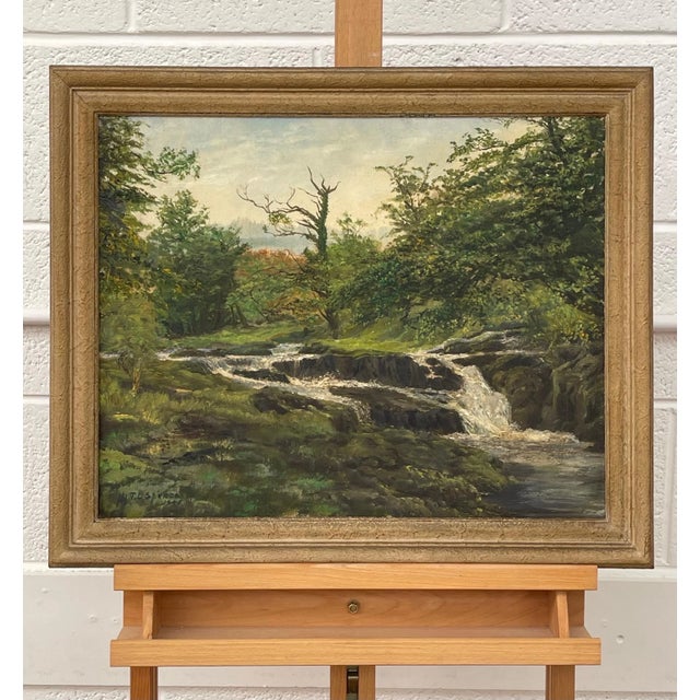 Tobias Everet Spence, River Forest Landscape Oil Painting by 20th Century Post War Irish Artist, 1945 For Sale - Image 9 of 13