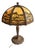 Antique Art Nouveau 8 Panel Slag Glass Lamp With Desert Scene Palm Trees, for Repair For Sale