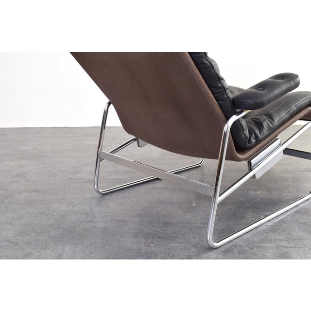 Bauhaus Model Fenix Chaise Lounge in Leather and Chrome by Sam Larsson for Dux, 1960s For Sale - Image 12 of 17