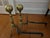 1940s Mid‑Century Brass Pierced Fireplace Fender + Andirons & Tool Set- 6 Pieces For Sale - Image 5 of 12