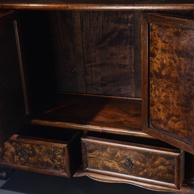 Wood Vintage Chinese Burl Wood Side Cabinet / Small Bookcase For Sale - Image 7 of 9