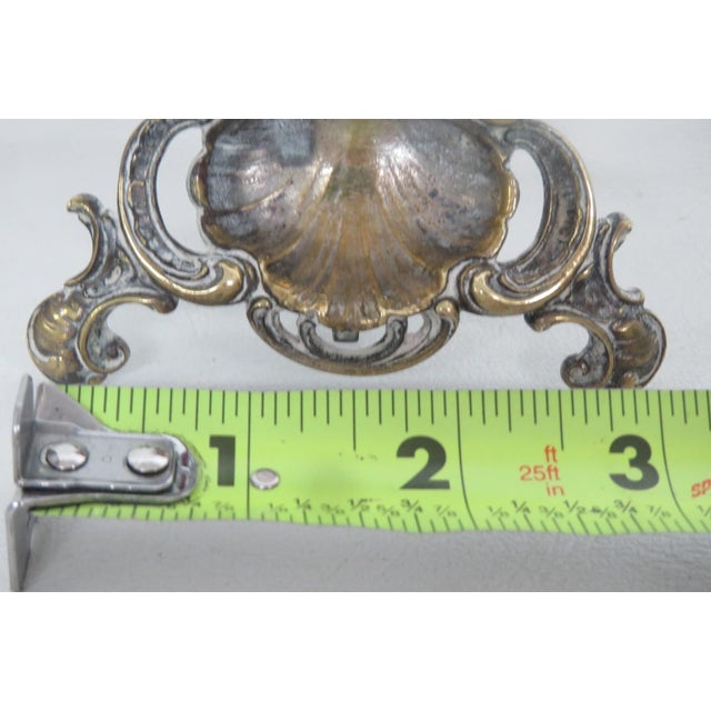 Rococo Style Brass Tone Pocket Watch Holder Stand Shell Scrollwork Motif 5169b For Sale - Image 12 of 16