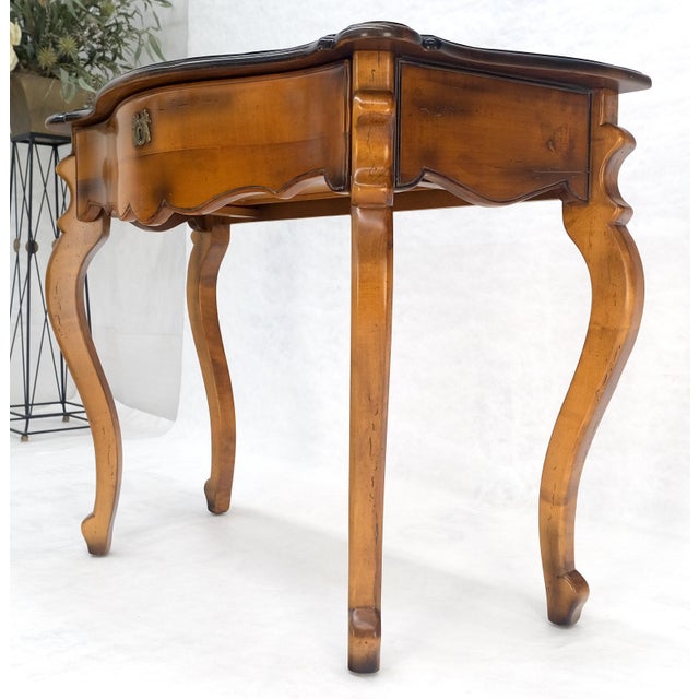Baker One Drawer Cabriole Leg Fruitwood Paper Finished Drawer Console Table MINT For Sale - Image 13 of 14