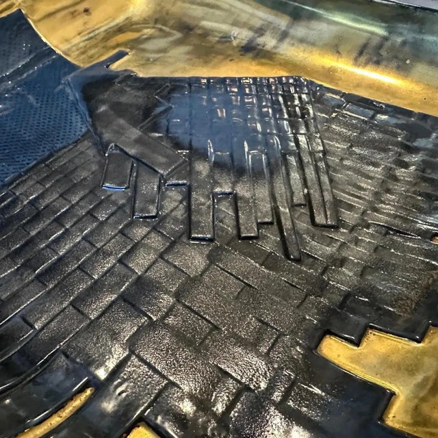 1980s 1980s Post Modern Gold and Black Ceramic Italian Vide Poche by Capodimonte For Sale - Image 5 of 13