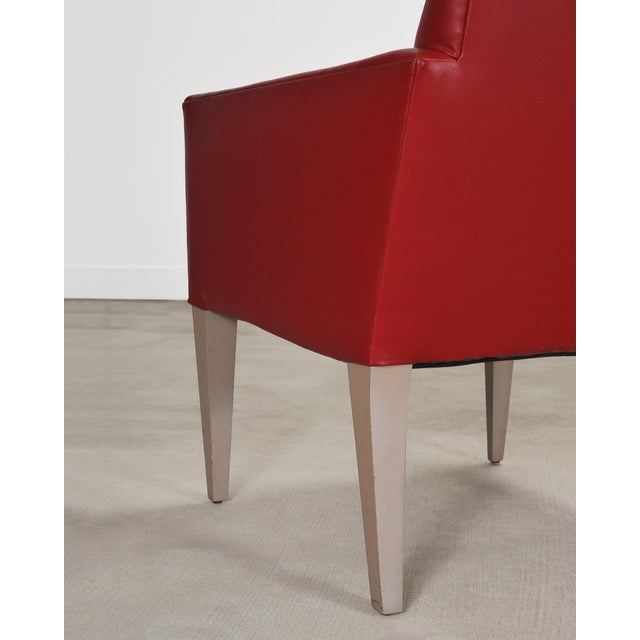 Pair of Italian Art Deco Style Red Leather Lounge Armchairs For Sale - Image 18 of 18