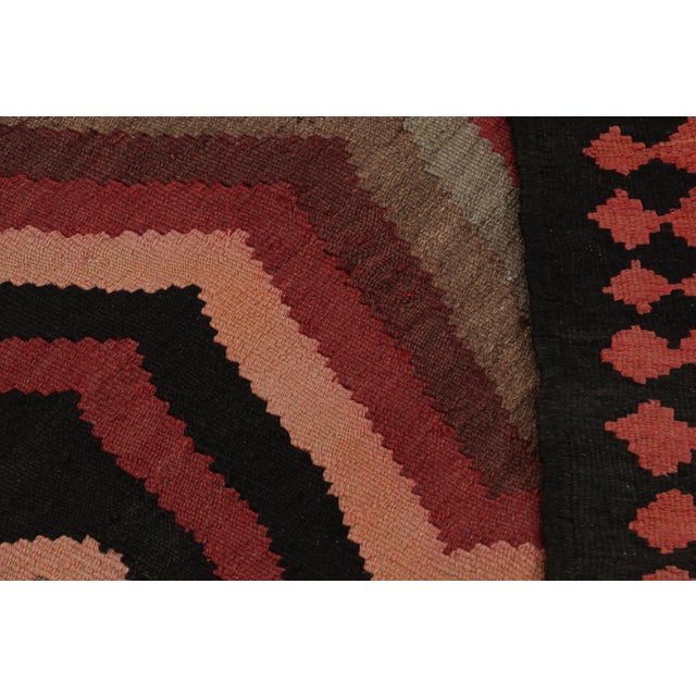 Textile 1950s Vintage Afghani Tribal Kilim Rug With Geometric Patterns For Sale - Image 7 of 7