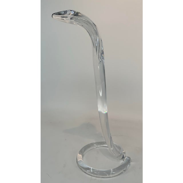 Daum Nancy Daum France Clear Crystal Cobra Sculpture For Sale - Image 4 of 10