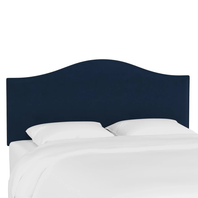 Kenmore Headboard in Ink Classic Velvet, Full For Sale In Chicago - Image 6 of 6