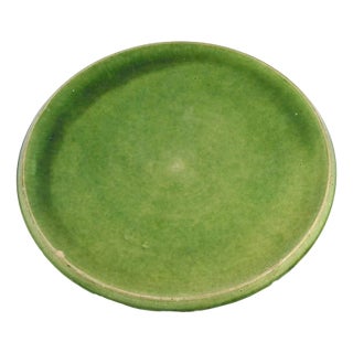 Danish Green Ceramic Dish by Herman A. Kähler (Hak), 1940s For Sale