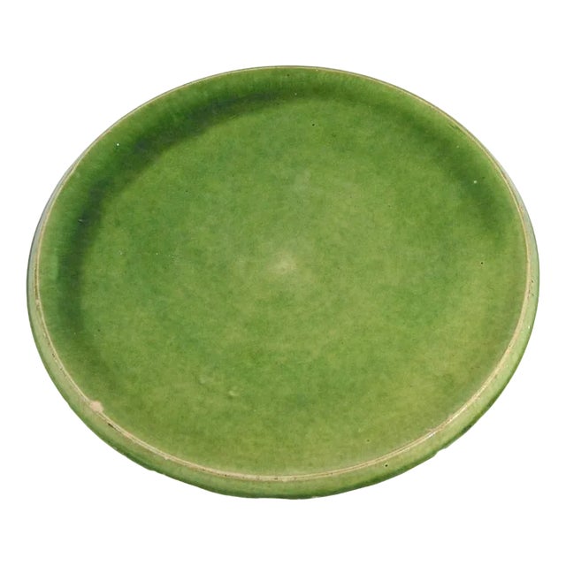 Danish Green Ceramic Dish by Herman A. Kähler (Hak), 1940s For Sale