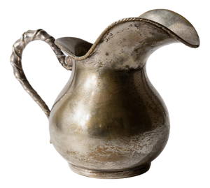 Vintage Hammered Silver Plated Creamer with Twisted Handle by Calegaro Padua, 1920s