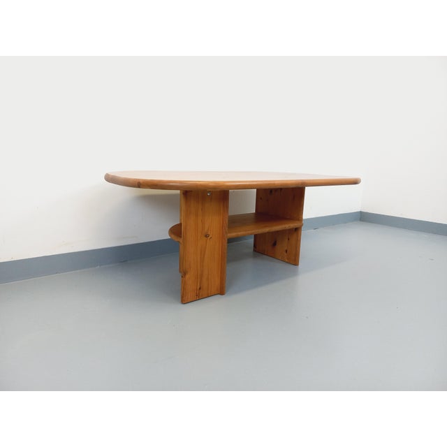 Vintage Rectangular Oval Modernist Coffee Table in Pine, 1970s For Sale - Image 6 of 18