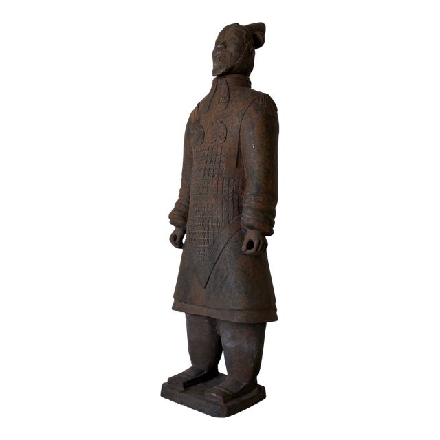 Chinese Life-Size Terracotta Warrior Free Standing Floor Sculpture For Sale