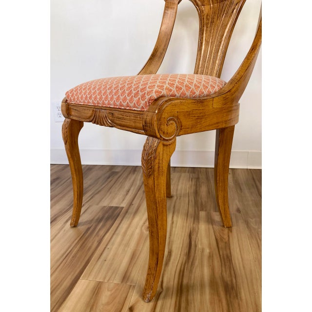 Vintage Carved Wood Fan Back Chair - Price Per Chair For Sale - Image 11 of 12