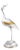 Art Deco Silver-Toned Crane Bird Sculpture with Brass Accents, 1960s For Sale