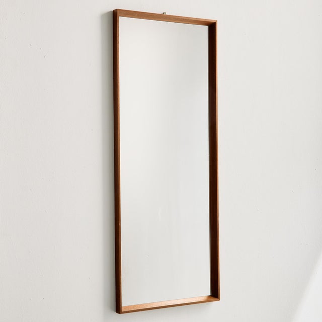 Brown Teak Framed Mirror, 1960s For Sale - Image 8 of 8