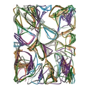 Contemporary Abstract Acrylic on Transparent Vinyl Painting "N°1140" by Jean Daniel Salvat