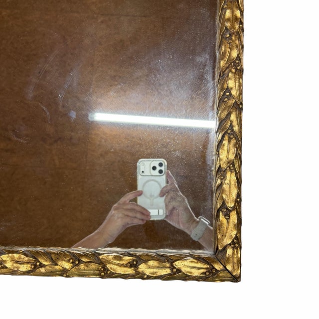 Vintage Carved Leaf Gilt Frame Wall Mirror For Sale - Image 4 of 12