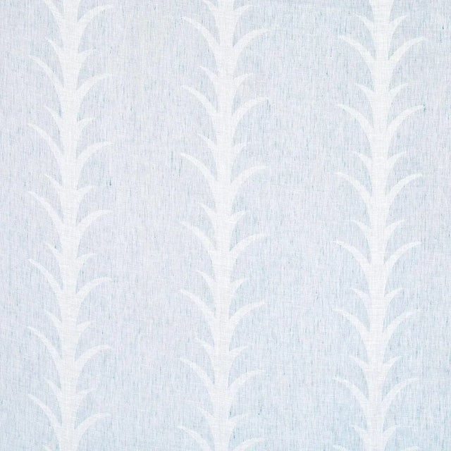 Contemporary Schumacher Acanthus Stripe Sheer Fabric in Slate For Sale - Image 3 of 5