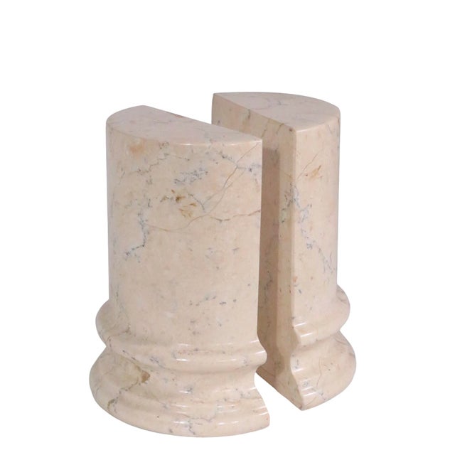 Late 20th Century Pr. Half Column Marble Bookends by Boticina For Sale - Image 10 of 11
