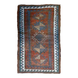 1880s Handmade Antique Collectible Caucasian Kazak Rug 2.7' X 4.2'