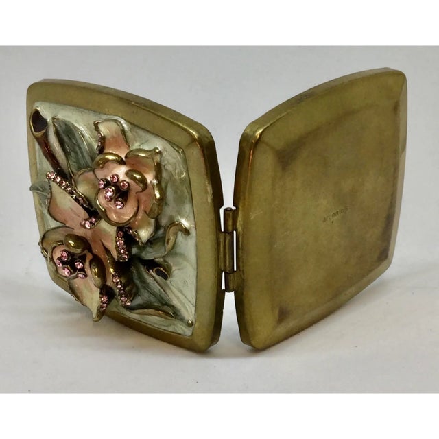 Art Nouveau Vintage Compact Mirror Italian Maker Argento For Sale - Image 3 of 12