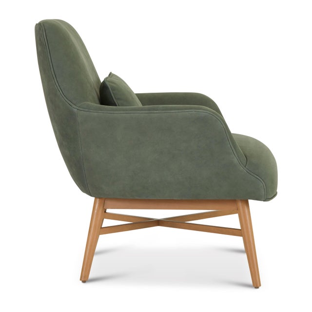 Contemporary Sculptural, Leather Lounge Chair For Sale - Image 3 of 4
