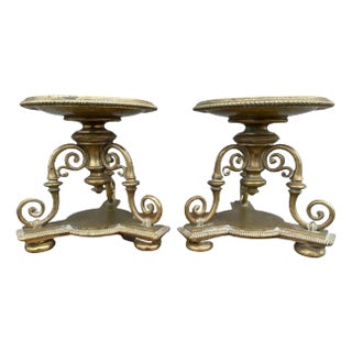 Pair Regency Style Brass Compotes or Stands, Circa 1900 For Sale