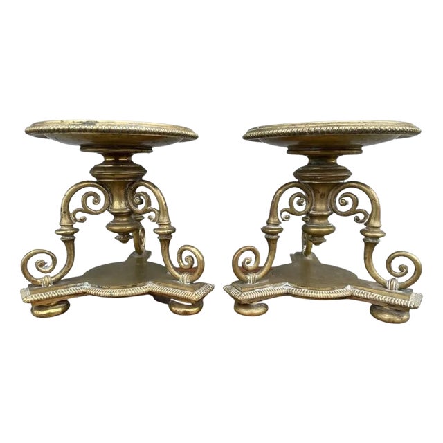 Pair Regency Style Brass Compotes or Stands, Circa 1900 For Sale
