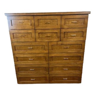1990s 14 Drawer Wood Dresser For Sale