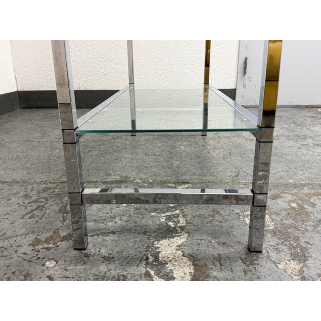 Milo Baughman Style Chrome and Glass Étagère, 1970's For Sale - Image 10 of 12