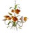 Vintage Tole Tulip Chandelier in Orange and Yellow Painted Steel, 1960s For Sale