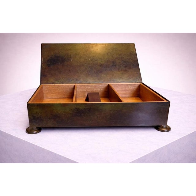Gold Swedish Art Deco Bronze Box with Cedar Interior, 1930 For Sale - Image 8 of 11