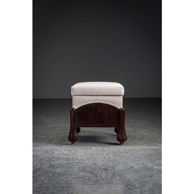 Antique Upholstered Ottoman, 1920s For Sale - Image 3 of 11