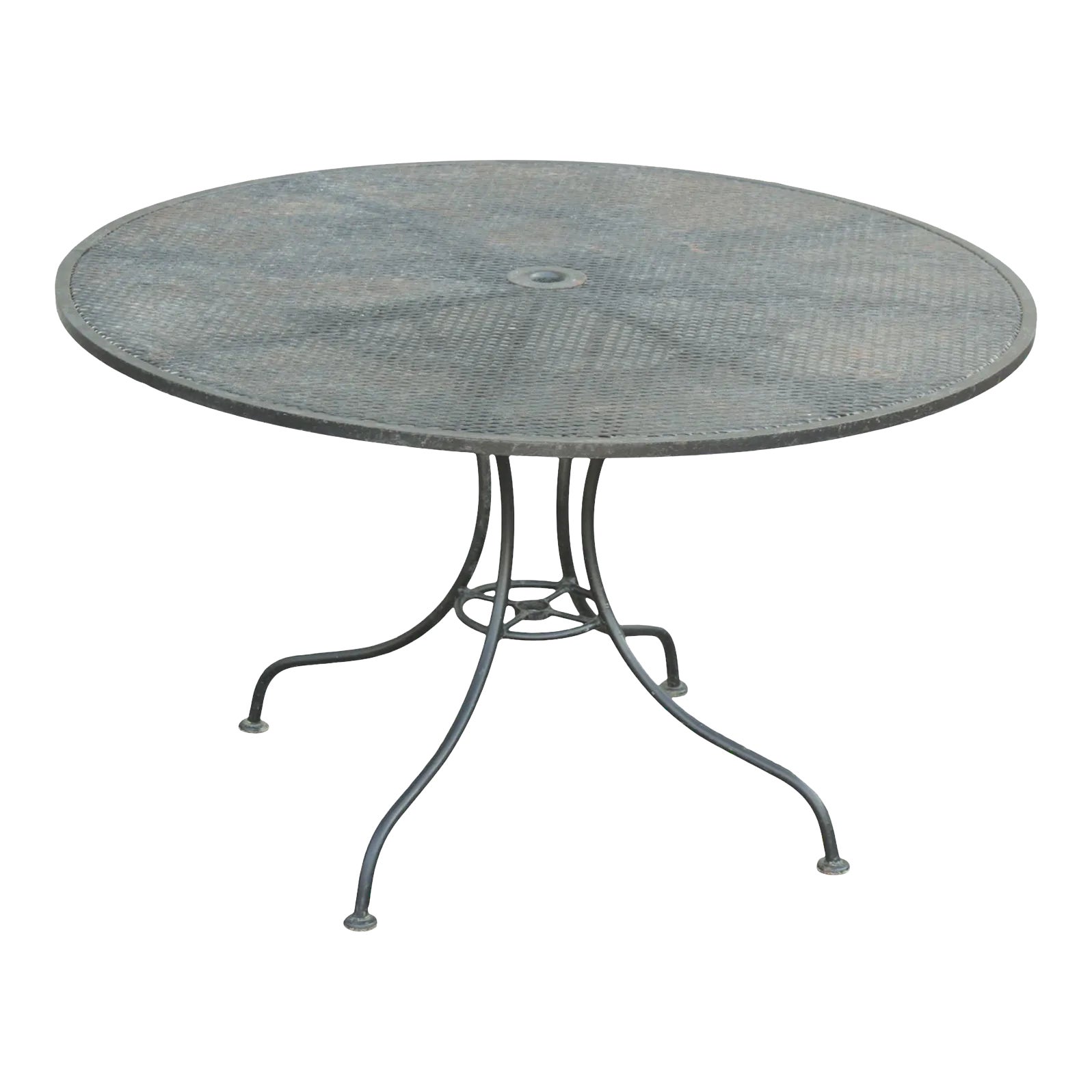 Vintage Round Wrought Iron Patio Dining Table Chairish