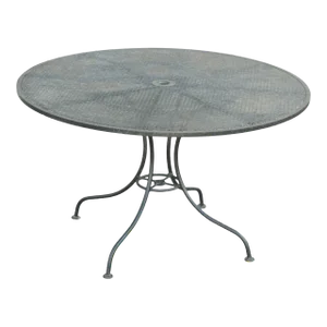Vintage Round Wrought Iron Patio Dining Table