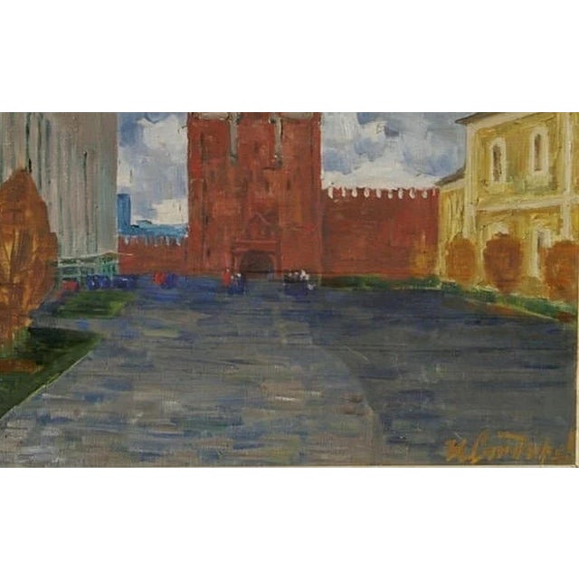 1970s Moscow Landscape Antique Oil Painting Original Soviet Art Ukrainian Artist Sandyrev I. 80-130 1970s For Sale - Image 5 of 6