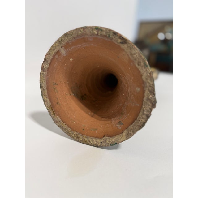 Antique French Saintonge Glazed Terracotta Bird Roof Finial Sculpture For Sale - Image 9 of 10